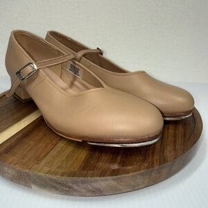 Bloch Women's Tap Shoes Tan/Beige/Nude Leather Mary Jane Size 9.5 Adjustable